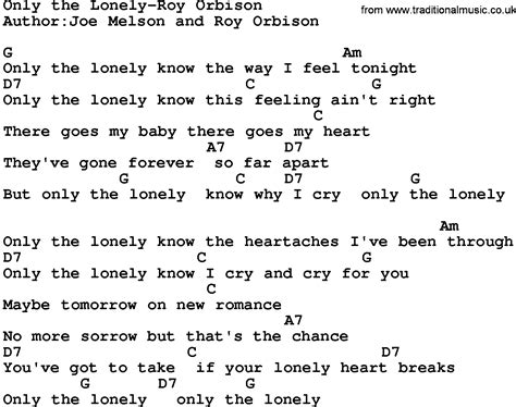 only the lonely lyrics|only the lonely lyrics orbison.